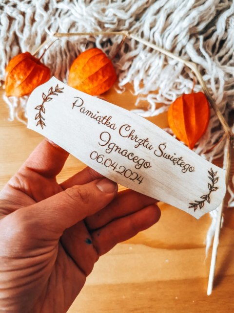 Dowolny tekst - Pamiątka Chrztu - TABLICZKA 14,0cm x 4,5cm (8 wzorów)