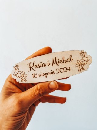 Dowolny tekst - ŚLUB imiona - TABLICZKA 14,0cm x 4,5cm (8 wzorów)