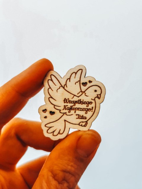 Gołąbek - Dowolny Tekst - (1szt) GOŁĄBEK 3/4/5cm - - - (serduszka imiona, serce imienne, serca imię)