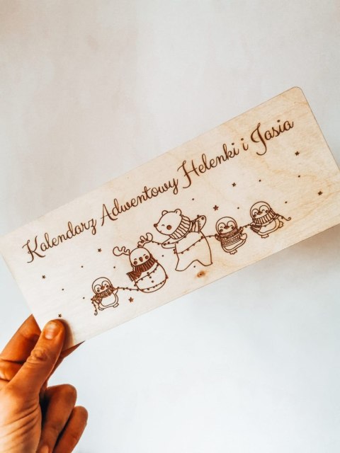 Kalendarz Adwentowy TABLICZKA do PRZYKLEJENIA - Świąteczne Zwierzątka - - - (baza do kalendarza adwentowego)