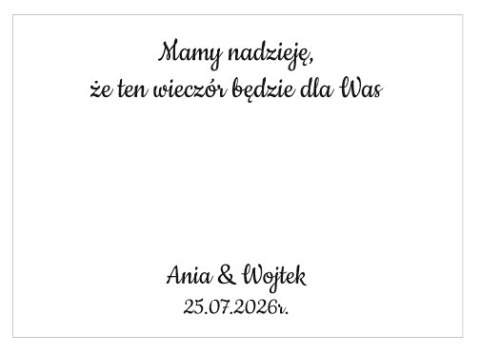 Kartka na BAJECZNY podziękowanie - wzór 02 - minimalistyczny z perłami - - - (kartonik na czekoladkę dla gości, upominek)