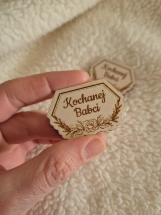 Kochanej Babci - TABLICZKA mała (2szt) 4,5 x 3cm - - - (napis, ramka, do ramki)