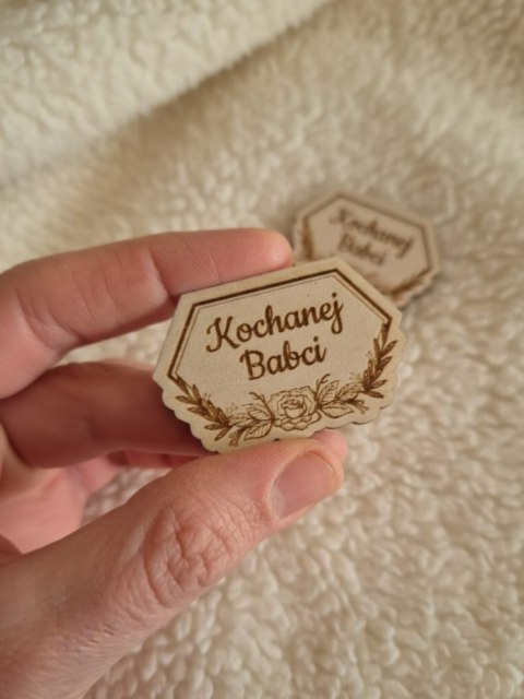 Kochanej Babci - TABLICZKA mała (2szt) 4,5 x 3cm - - - (napis, ramka, do ramki)