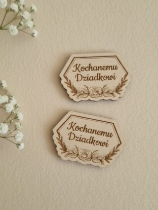 Kochanemu Dziadkowi - TABLICZKA mała (2szt) 4,5 x 3cm - - - (napis, ramka, do ramki)