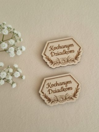 Kochanym Dziadkom - TABLICZKA mała (2szt) 4,5 x 3cm - - - (napis, ramka, do ramki)