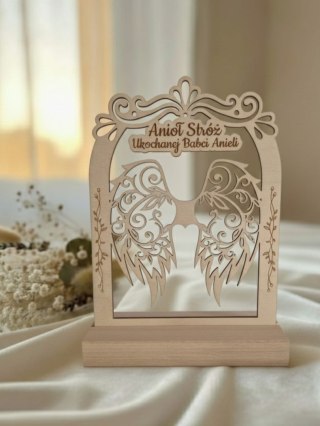 TABLICZKA STOJĄCA (1szt) - wzór 01 - 14,5cm x 19,5cm - Dla Babci Dziadka - - - (na aniołka podziękowanie, baza ze skrzydełkami, 