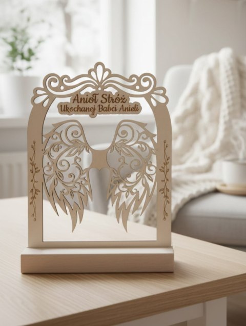 TABLICZKA STOJĄCA (1szt) - wzór 01 - 14,5cm x 19,5cm - Dla Babci Dziadka - - - (na aniołka podziękowanie, baza ze skrzydełkami, 