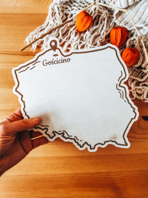 Tabliczka DUŻA - MAPA POLSKI (1szt) - z pinezką /dowolny tekst