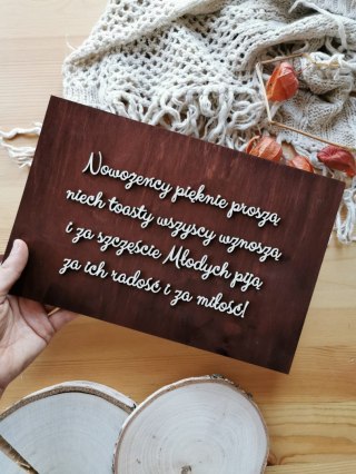 Tabliczka TOASTY (tablica, stół alkoholowy, z alkoholem)