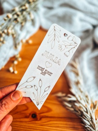 ZAKŁADKA 13cm (1szt) - Dzień Kobiet - Kwiaty 01 - - - (zawieszka, upominek z imieniem)