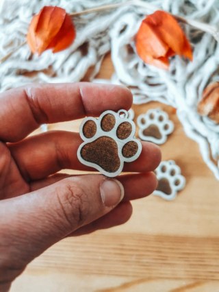 Zawieszka (5szt) - pies łapa - - - (baza do breloczka, dekor)